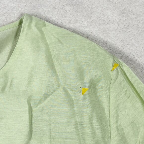 Soft Surroundings Alexis Tunic Top Sz L Green 3/4 Sleeves Split V-Neck - Picture 12 of 15